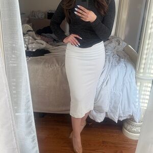 Babaton Cream Pencil Skirt